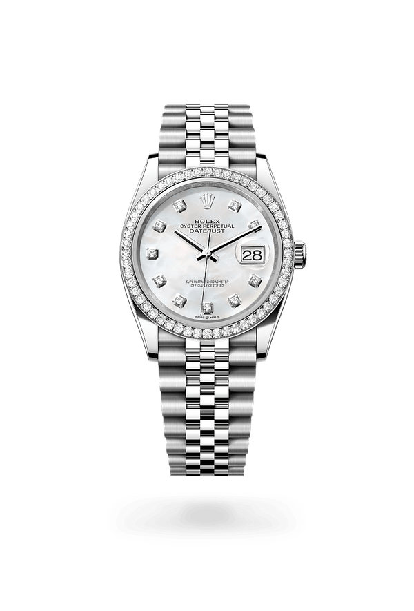 rolex Datejust in White Rolesor - combination of Oystersteel and white gold, M126284RBR-0011 - Schwanke-Kasten Jewelers