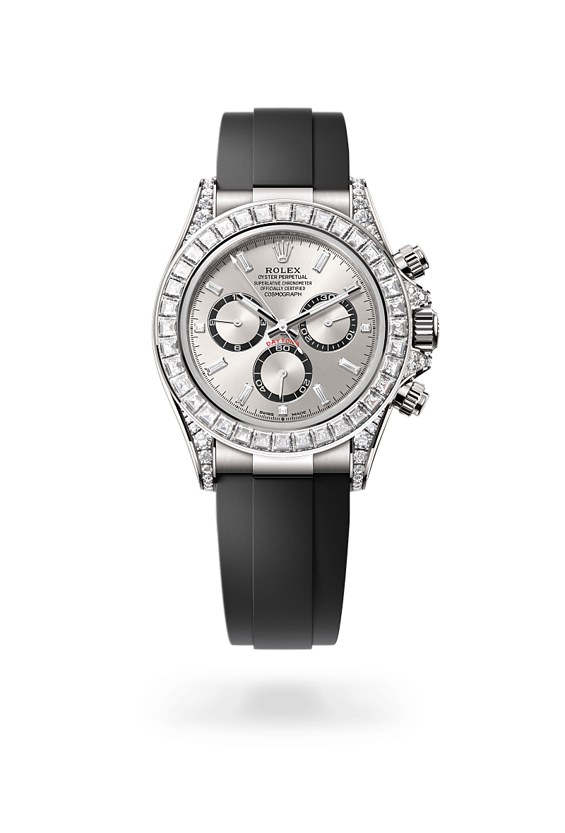 rolex Cosmograph Daytona in 18 kt white gold with lugs set with diamonds,  - Schwanke-Kasten Jewelers