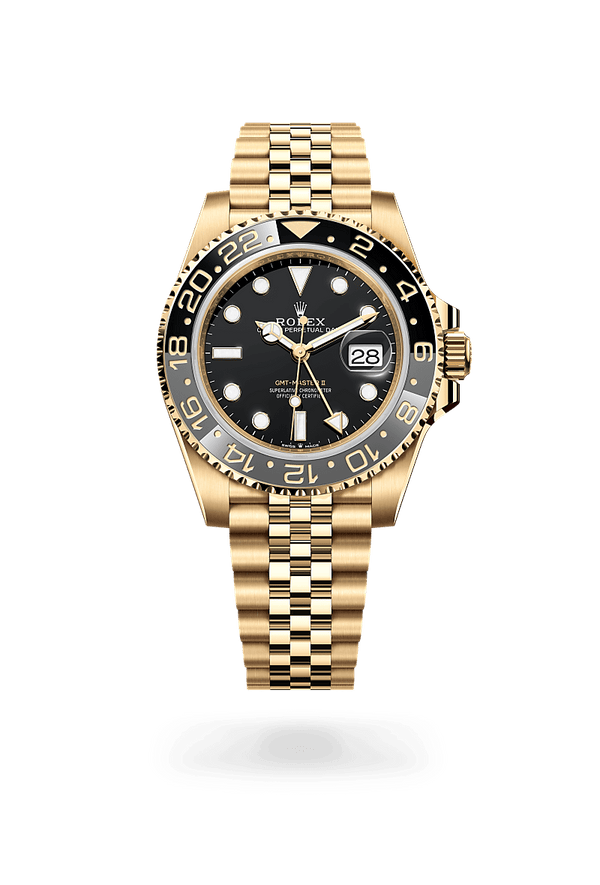 rolex GMT-Master II in 18 kt yellow gold, M126718GRNR-0001 - Schwanke-Kasten Jewelers