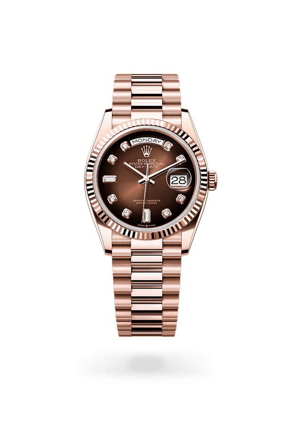 rolex Day-Date in 18 kt Everose gold, M128235-0037 - Schwanke-Kasten Jewelers