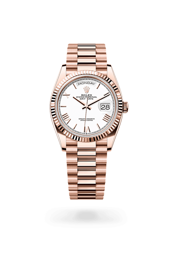 rolex Day-Date in 18 kt Everose gold, M128235-0070 - Schwanke-Kasten Jewelers