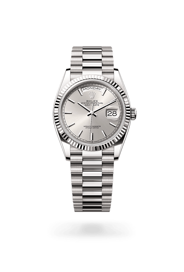 rolex Day-Date in 18 kt white gold, M128239-0005 - Schwanke-Kasten Jewelers