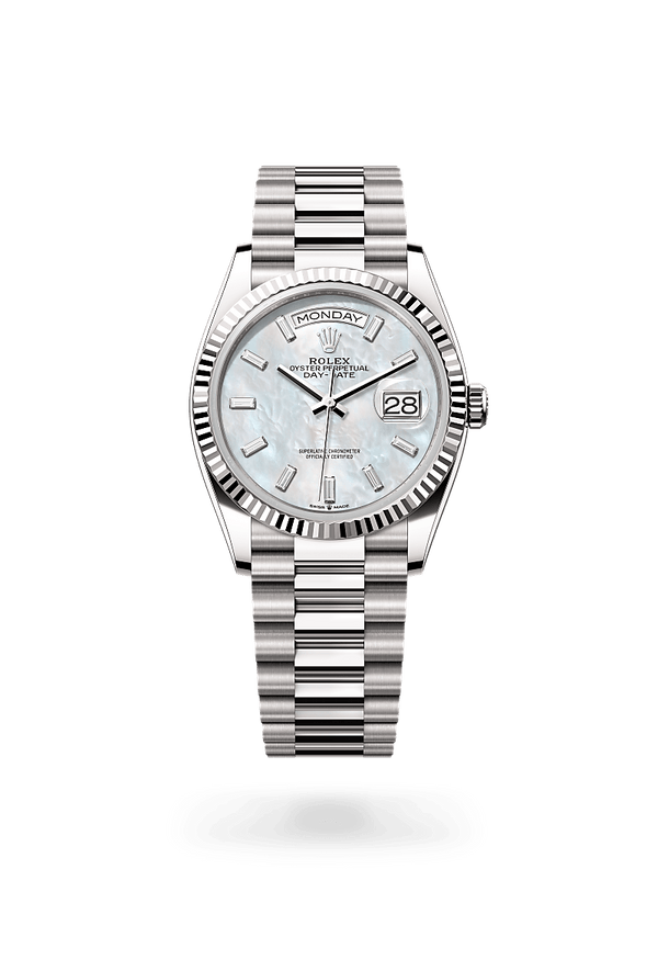 rolex Day-Date in 18 kt white gold, M128239-0065 - Schwanke-Kasten Jewelers