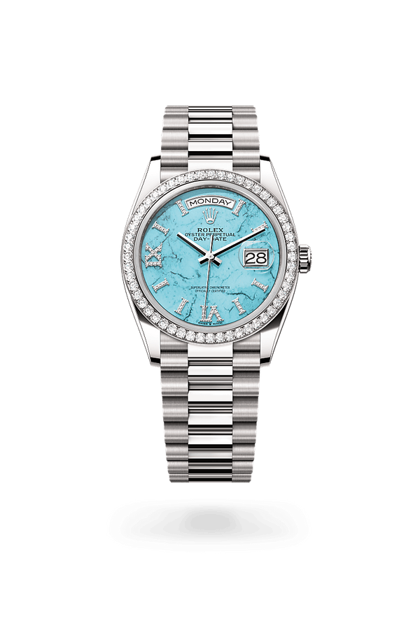 rolex Day-Date in 18 kt white gold, M128349RBR-0031 - Schwanke-Kasten Jewelers