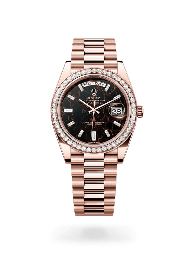 rolex Day-Date in 18 kt Everose gold, M228345RBR-0016 - Schwanke-Kasten Jewelers