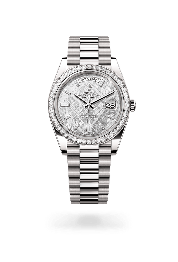 rolex Day-Date in 18 kt white gold, M228349RBR-0040 - Schwanke-Kasten Jewelers