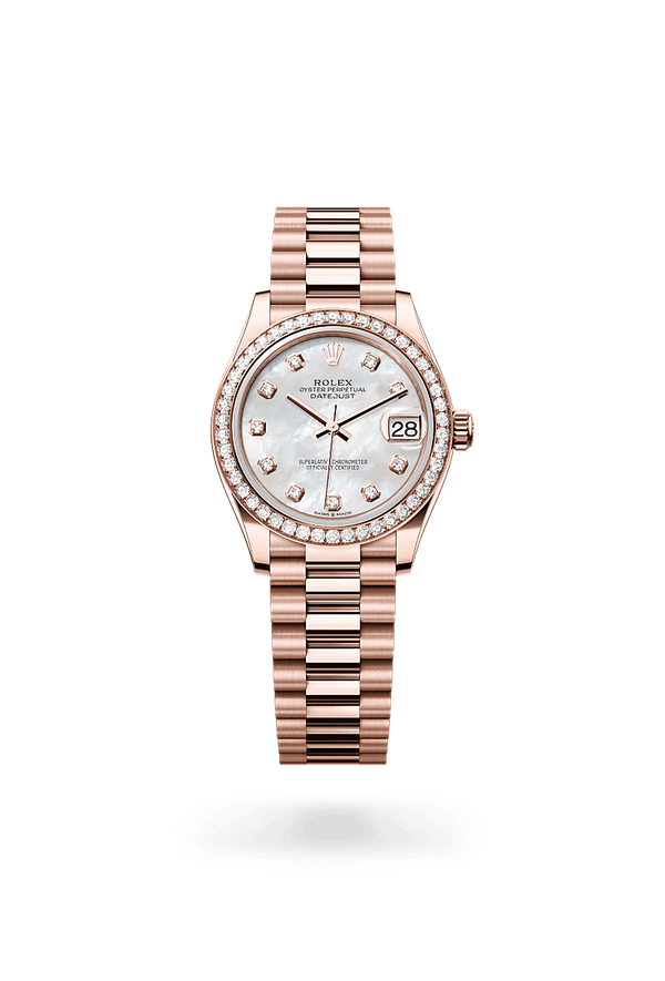 rolex Datejust in 18 kt Everose gold, M278285RBR-0005 - Schwanke-Kasten Jewelers