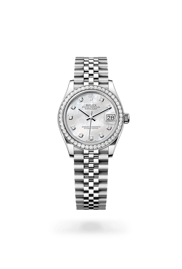 rolex Datejust in White Rolesor - combination of Oystersteel and white gold, M278384RBR-0008 - Schwanke-Kasten Jewelers