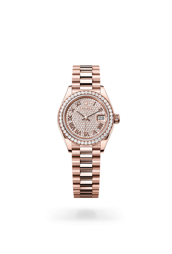 rolex Lady-Datejust in 18 kt Everose gold, M279135RBR-0021 - Schwanke-Kasten Jewelers