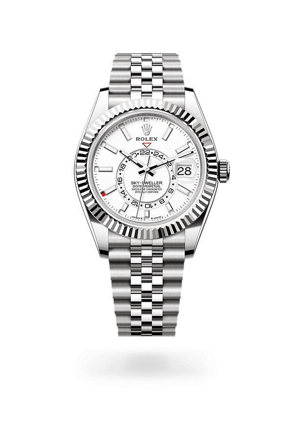 rolex Sky-Dweller in White Rolesor - combination of Oystersteel and white gold, M336934-0004 - Schwanke-Kasten Jewelers