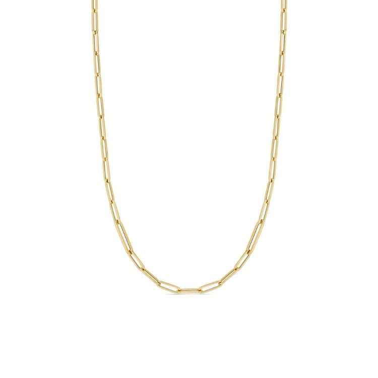 18k yellow paperclip necklace