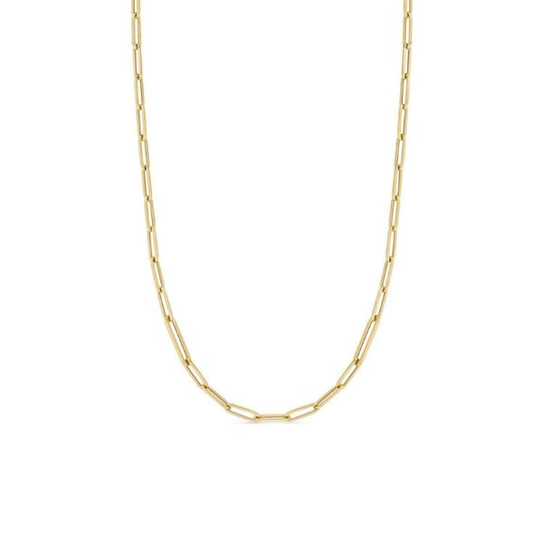 18k yellow paperclip necklace