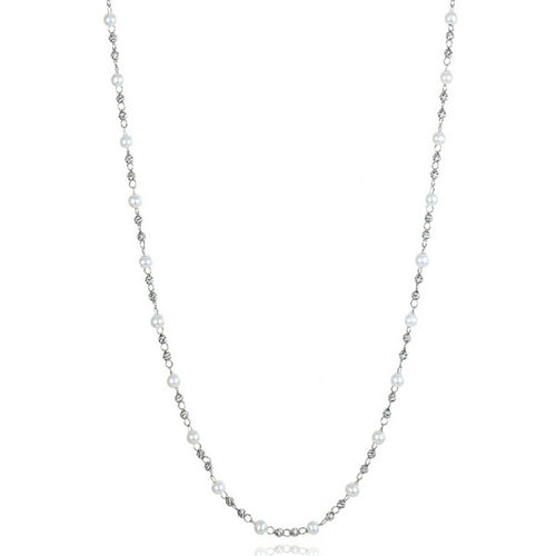 Platinum Born Pearl & Bead Necklace