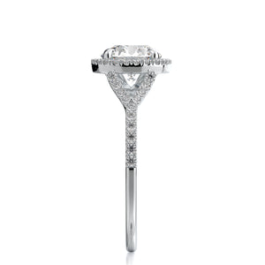 Adrianna Engagement Ring Mounting - Diamond Halo, Split Shank, Round Center Stone