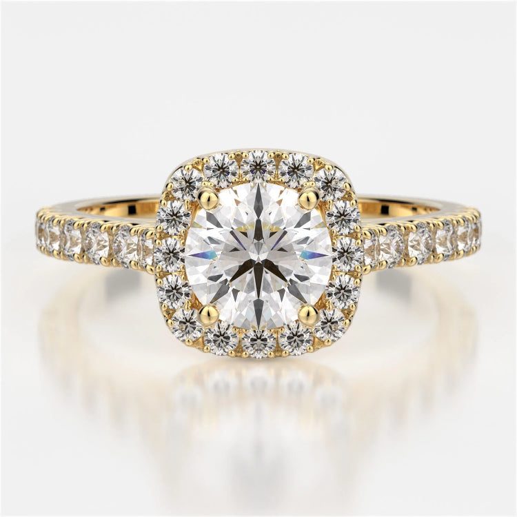 Pippa Diamond Solitaire Halo Engagement Ring - Naledi