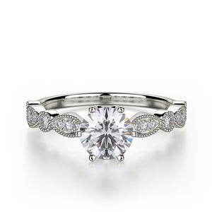 Juniper Engagement Ring Mounting - White Gold - Diamond Solitaire