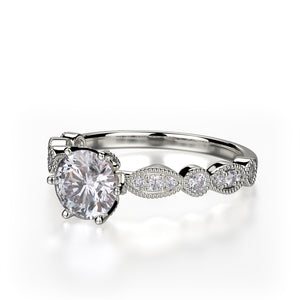 Juniper Engagement Ring Mounting - Platinum - Diamond Solitaire