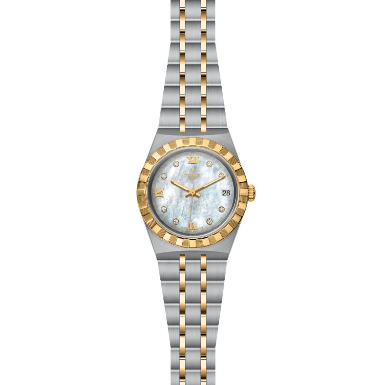 Tudor Royal 34mm M28403-0007 Mother of Pearl Diamond Dial, Steel & Yellow Gold