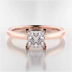 Rose Gold Mackenzie Princess-Cut Diamond Solitaire Ring