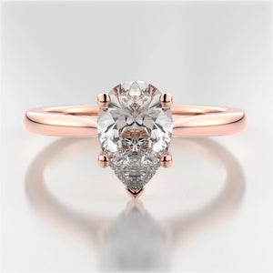 Rose Gold Mackenzie Pear-Shaped Diamond Solitaire Ring