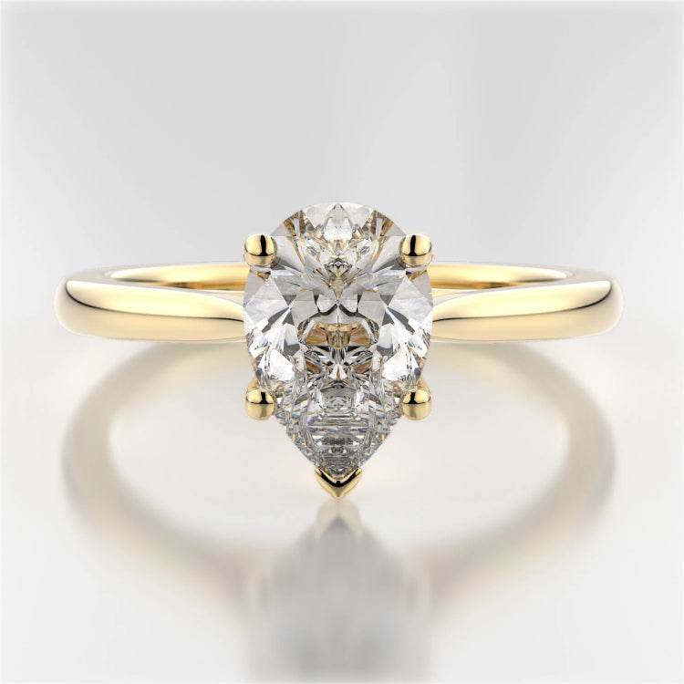 White Gold or Platinum Pear-Shaped Mackenzie Solitaire