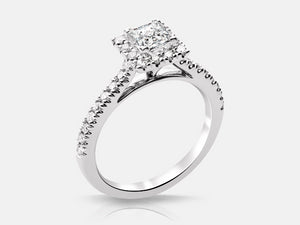 Pippa Diamond Princess Cut Halo Engagement Ring - Naledi