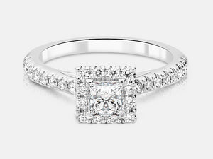 Pippa Diamond Princess Cut Halo Engagement Ring - Naledi