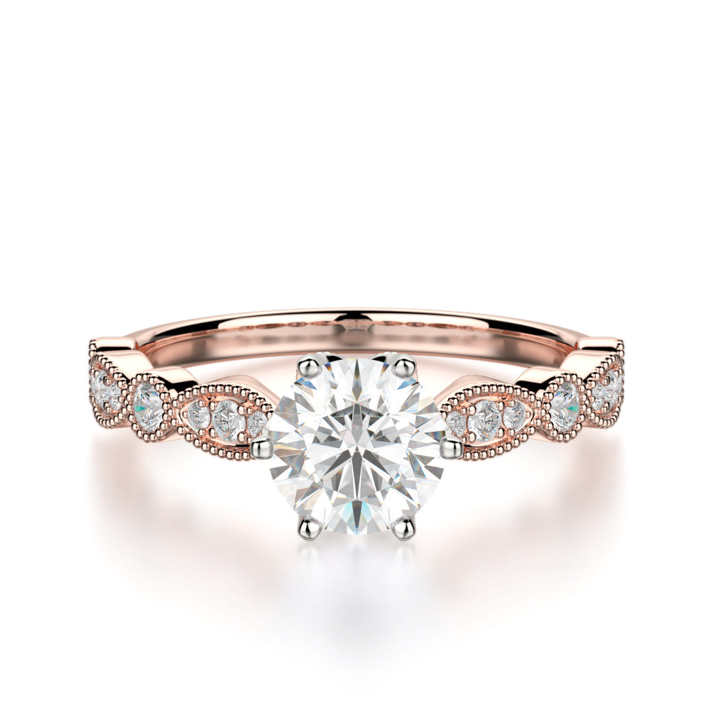 Juniper Engagement Ring Mounting - White Gold - Diamond Solitaire