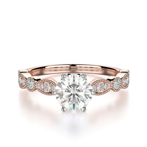 Juniper Engagement Ring Mounting - Rose Gold - Diamond Solitaire