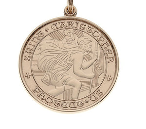 14k Gold St. Christopher Medal Pendant Necklace