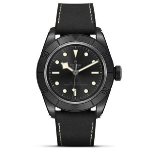 Black Bay 41mm Ceramic hybrid rubber and leather strap