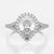 Adrianna Engagement Ring Mounting - Diamond Halo, Split Shank, Pear Cut Center Stone, Yellow Gold