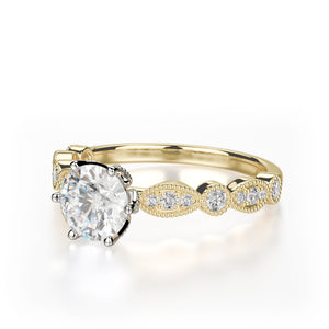 Juniper Engagement Ring Mounting - Yellow Gold - Diamond Solitaire
