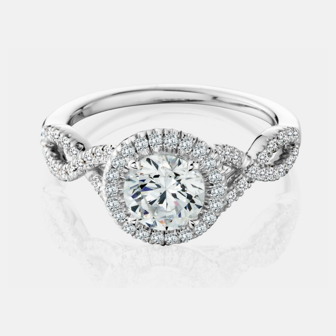 Celma Engagement Ring Mounting - Solitaire - Diamond Halo - White Gold