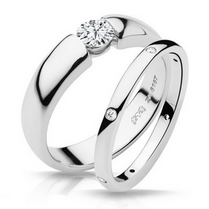 Claire Solitare Diamond Engagement Ring Design with Wedding Band - Naledi