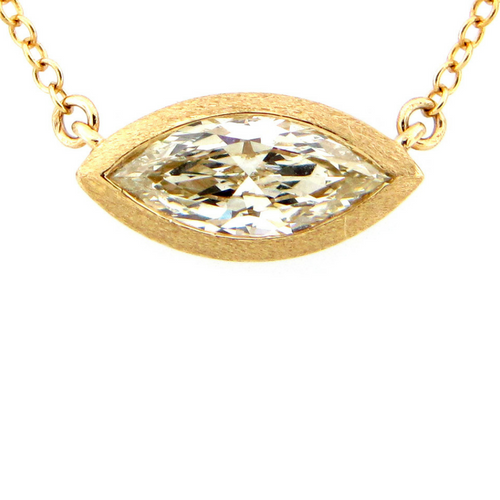 Dilamani Yellow Marquis Diamond Pendant