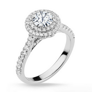 Maxine Diamond Solitare Halo Engagement Ring - Naledi