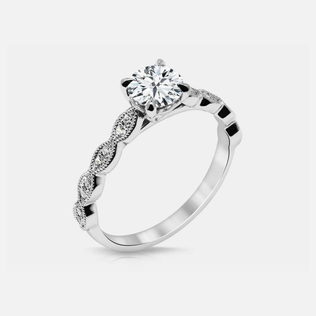 Noa Engagement Ring Mounting - Rose Gold - Diamond Solitare