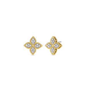 Roberto Coin Princess Flower Stud Earrings 18k Yellow Gold - Medium