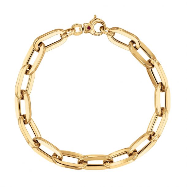 14K Gold Open Link Chain Bracelet