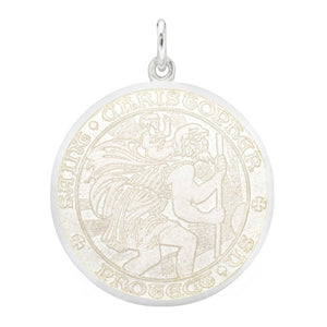 White Sterling Silver St. Christopher
